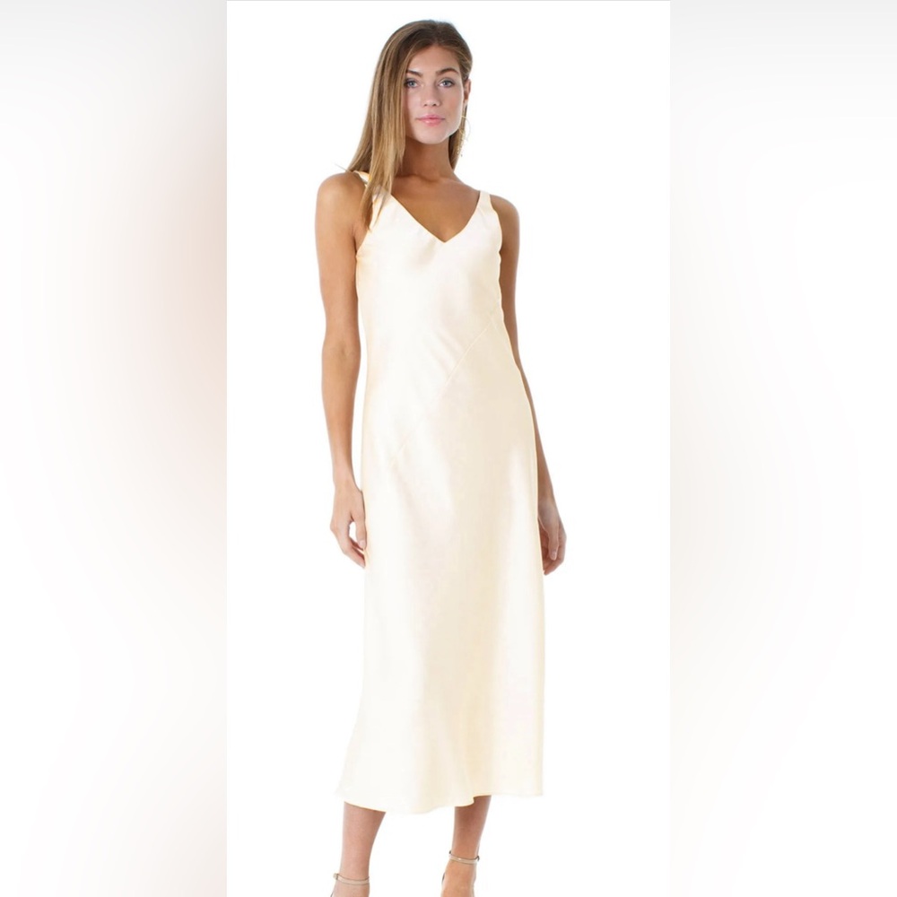Line & Dot LouLou Satin Dress in Cream